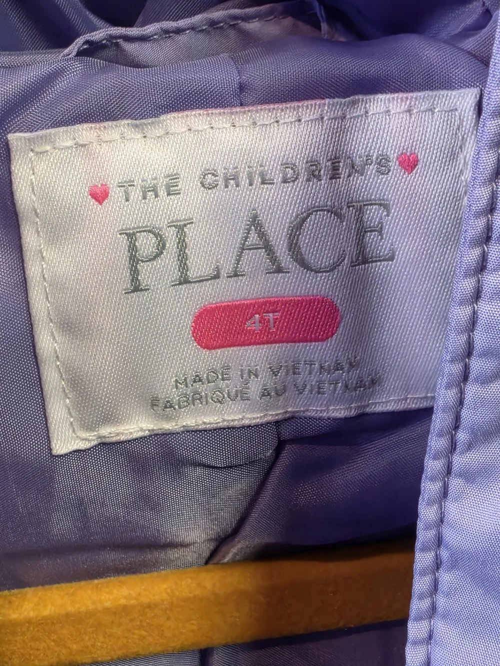 The Children's Place Lilac Puffer Jacket with Hood